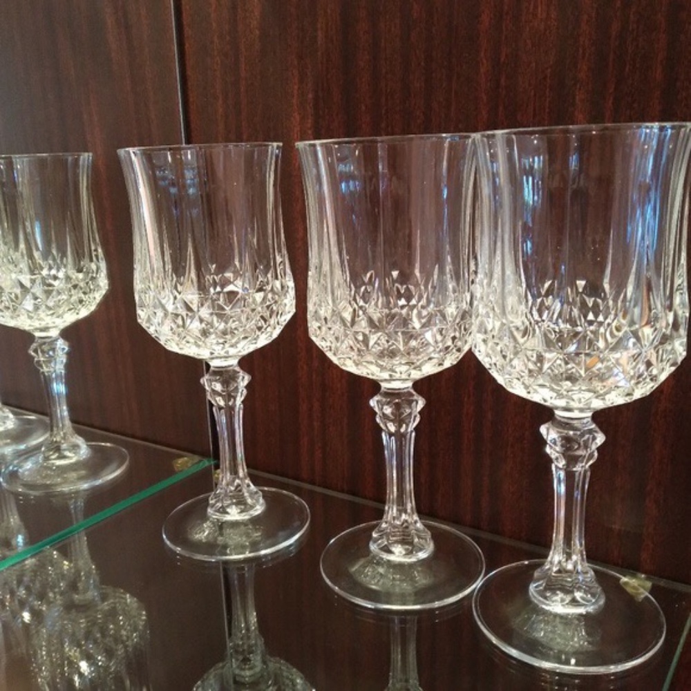 Longchamp Cristal D’Arques Set of 4 Wine or Water Glasses